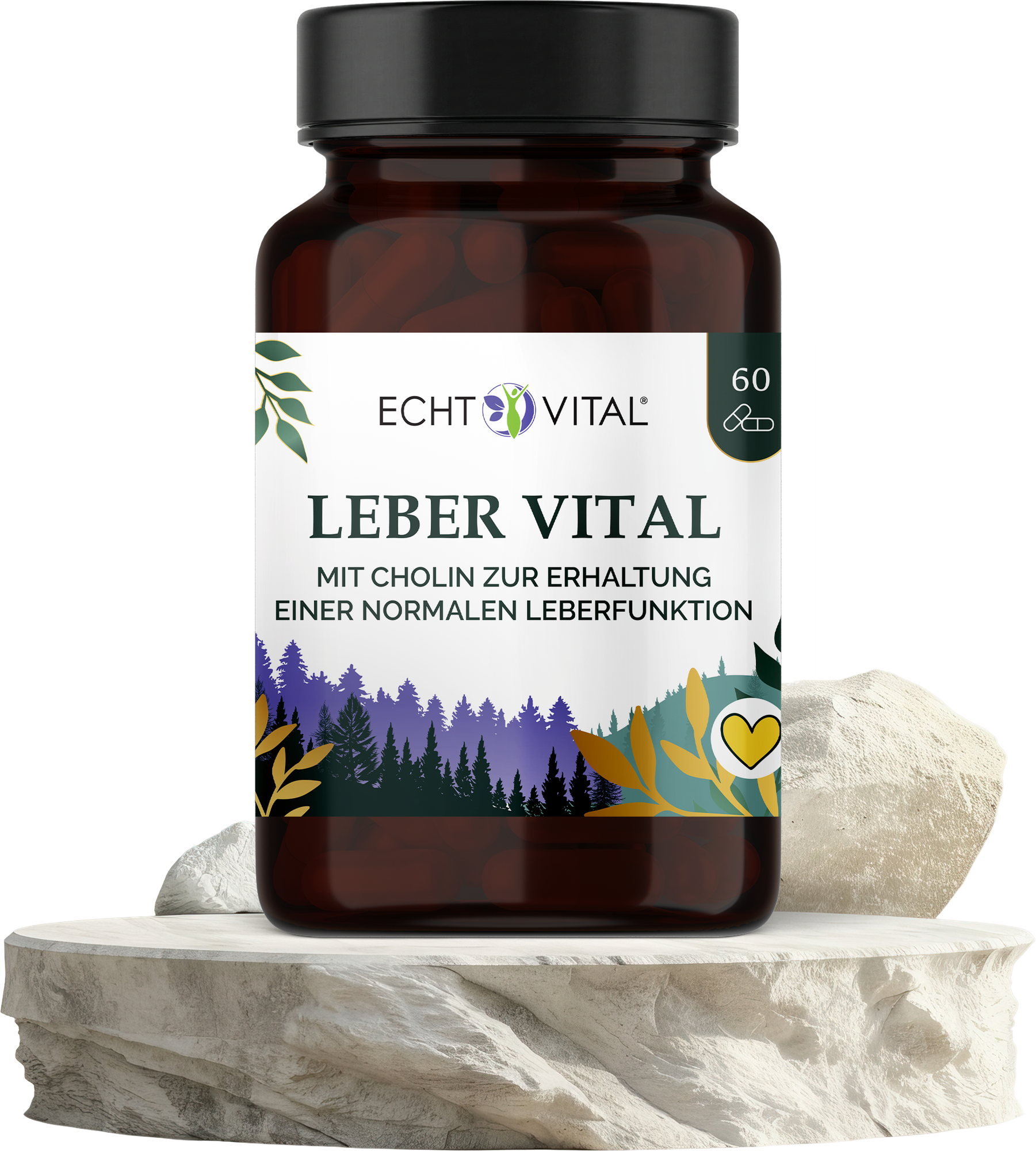 Leber Vital mit 9 Pflanzenstoffen - ECHT VITAL Premium Qualität